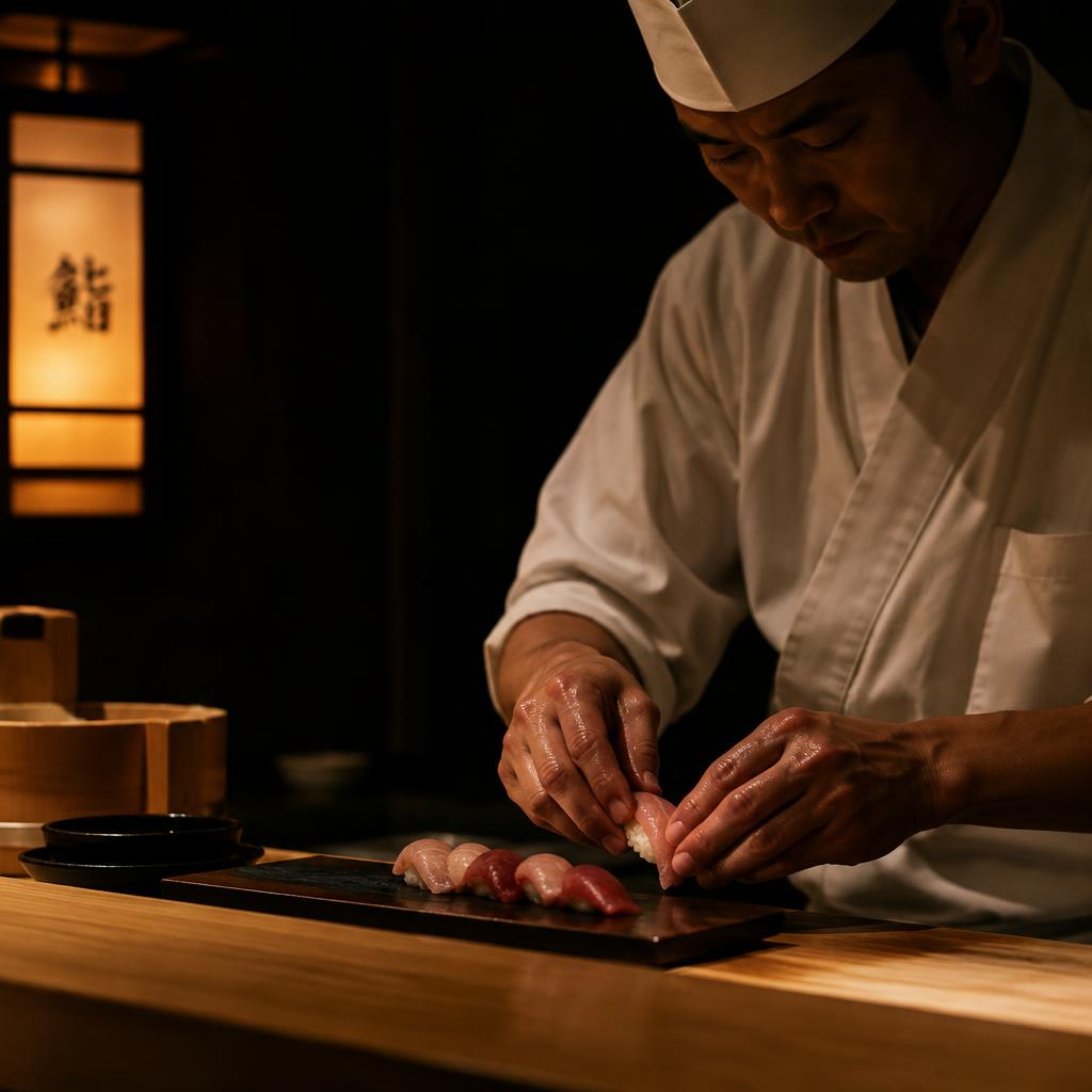Chef preparando nigiri